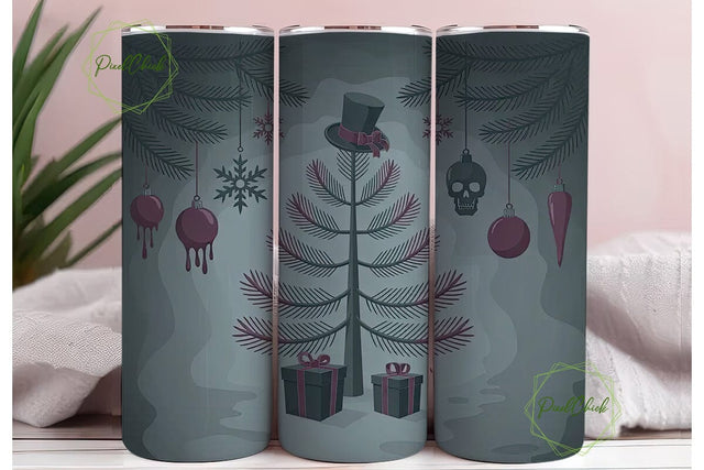 Gothic Christmas 20oz Tumbler Wrap Sublimation PixelChick 