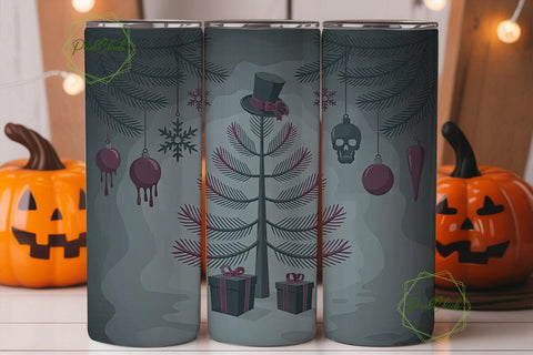 Gothic Christmas 20oz Tumbler Wrap Sublimation PixelChick 