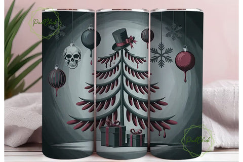 Gothic Christmas 20oz Tumbler Wrap Sublimation PixelChick 
