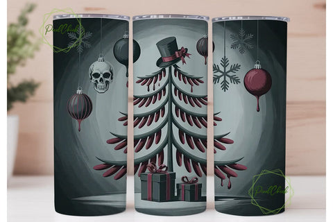 Gothic Christmas 20oz Tumbler Wrap Sublimation PixelChick 