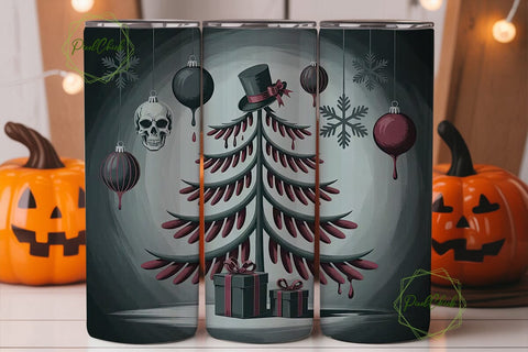 Gothic Christmas 20oz Tumbler Wrap Sublimation PixelChick 