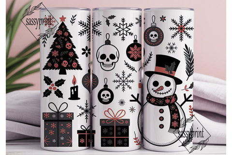 Gothic Christmas 20oz Tumbler Wrap Sublimation sassyprint 