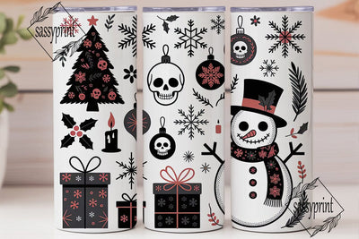 Gothic Christmas 20oz Tumbler Wrap Sublimation sassyprint 