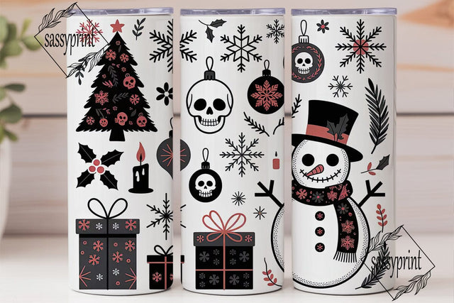 Gothic Christmas 20oz Tumbler Wrap Sublimation sassyprint 