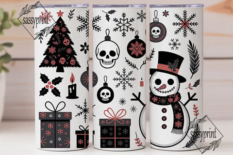 Gothic Christmas 20oz Tumbler Wrap Sublimation sassyprint 