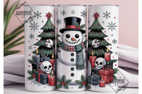 Gothic Christmas 20oz Tumbler Wrap Sublimation sassyprint 