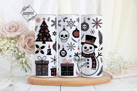 Gothic Christmas 20oz Tumbler Wrap Sublimation sassyprint 