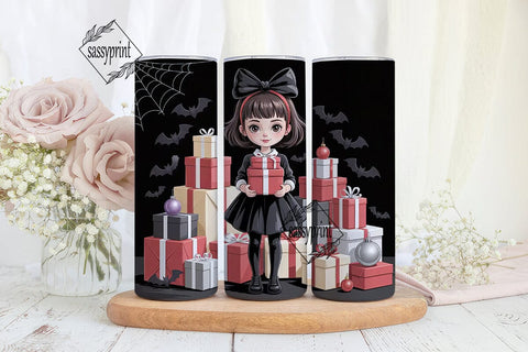 Gothic Christmas Anime Girl 20oz Tumbler Sublimation sassyprint 