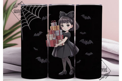 Gothic Christmas Anime Girl 20oz Tumbler Sublimation sassyprint 