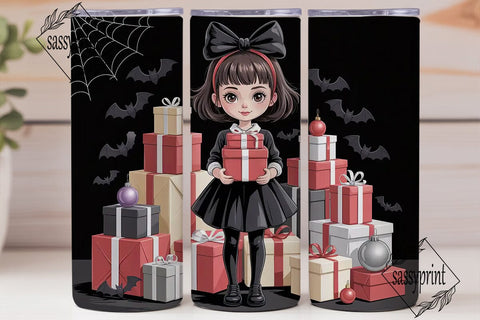 Gothic Christmas Anime Girl 20oz Tumbler Sublimation sassyprint 