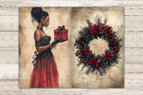 Gothic Christmas Junk Journal Kit | Xmas Scrapbook Paper SVG GlamArtZhanna 