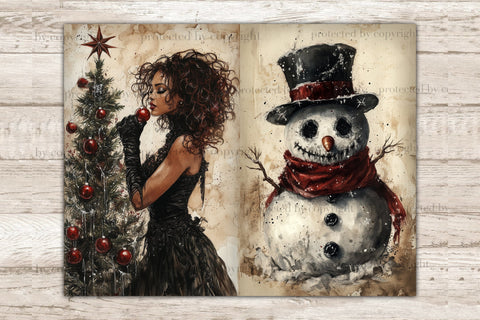 Gothic Christmas Junk Journal Kit | Xmas Scrapbook Paper SVG GlamArtZhanna 