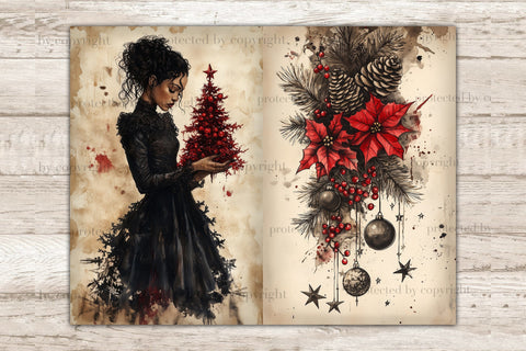 Gothic Christmas Junk Journal Kit | Xmas Scrapbook Paper SVG GlamArtZhanna 