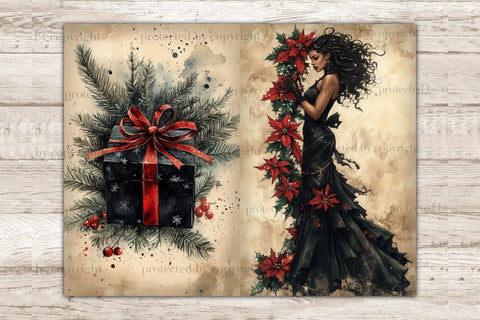 Gothic Christmas Junk Journal Kit | Xmas Scrapbook Paper SVG GlamArtZhanna 