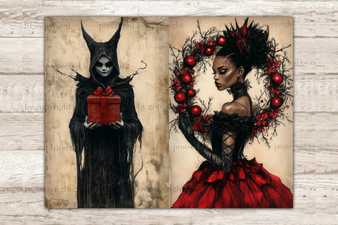 Gothic Christmas Junk Journal Kit | Xmas Scrapbook Paper SVG GlamArtZhanna 