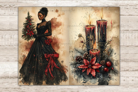 Gothic Christmas Junk Journal Kit | Xmas Scrapbook Paper SVG GlamArtZhanna 