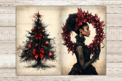 Gothic Christmas Junk Journal Kit | Xmas Scrapbook Paper SVG GlamArtZhanna 