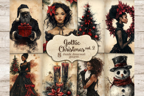 Gothic Christmas Junk Journal Kit | Xmas Scrapbook Paper SVG GlamArtZhanna 