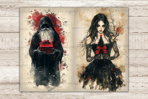 Gothic Christmas Junk Journal Pages | Vintage Journal Cards SVG GlamArtZhanna 