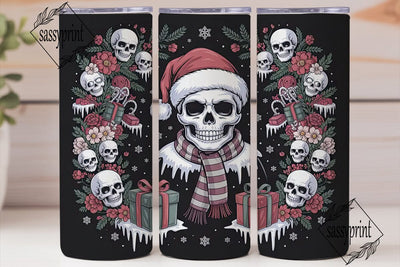 Gothic Christmas Skull Snowman Tumbler Sublimation sassyprint 