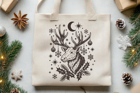 Gothic Christmas SVG Files | Skull Ornament, Deer, Owl & Candle for Cricut SVG Tafti Art 