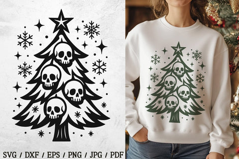 Gothic Christmas Tree SVG Files | Ornamental & Skull Trees for Cricut SVG Tafti Art 