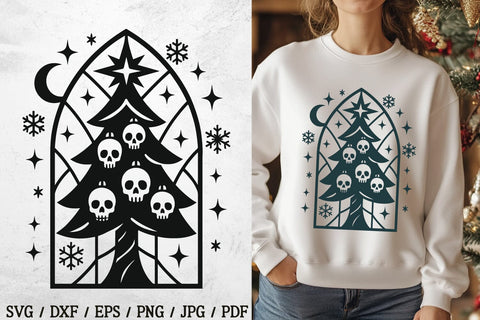 Gothic Christmas Tree SVG Files | Ornamental & Skull Trees for Cricut SVG Tafti Art 