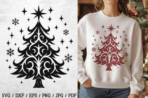 Gothic Christmas Tree SVG Files | Ornamental & Skull Trees for Cricut SVG Tafti Art 