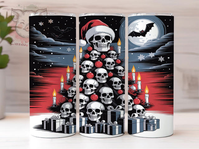 Gothic Christmas Tree Tumbler, Dark Holiday Wrap, 20oz Tumbler Sublimation, Spooky Christmas Tree Design, Haunted Holiday Sublimation, Gothic Festive Wrap, Creepy Cute Christmas Tumbler Sublimation Lara' s Designs 