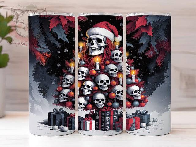 Gothic Christmas Tree Tumbler, Dark Holiday Wrap, 20oz Tumbler Sublimation, Spooky Christmas Tree Design, Haunted Holiday Sublimation, Gothic Festive Wrap, Creepy Cute Christmas Tumbler Sublimation Lara' s Designs 
