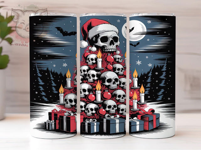 Gothic Christmas Tree Tumbler, Dark Holiday Wrap, 20oz Tumbler Sublimation, Spooky Christmas Tree Design, Haunted Holiday Sublimation, Gothic Festive Wrap, Creepy Cute Christmas Tumbler Sublimation Lara' s Designs 