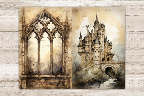 Gothic City Junk Journal Pages | Vintage Ephemera Bundle SVG GlamArtZhanna 