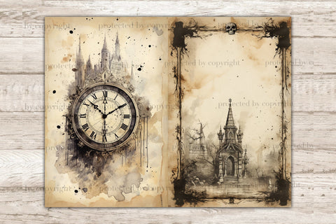 Gothic City Junk Journal Pages | Vintage Ephemera Bundle SVG GlamArtZhanna 