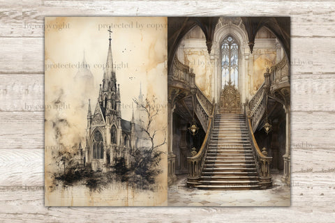 Gothic City Junk Journal Pages | Vintage Ephemera Bundle SVG GlamArtZhanna 