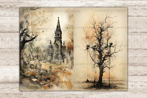 Gothic City Junk Journal Pages | Vintage Ephemera Bundle SVG GlamArtZhanna 