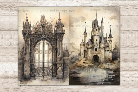 Gothic City Junk Journal Pages | Vintage Ephemera Bundle SVG GlamArtZhanna 