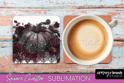 Gothic Coaster Sublimation - Dark Academia Square Coaster Sublimation OrangeBrushStudio 