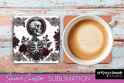 Gothic Coaster Sublimation - Dark Academia Square Coaster Sublimation OrangeBrushStudio 