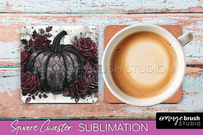 Gothic Coaster Sublimation - Dark Academia Square Coaster Sublimation OrangeBrushStudio 