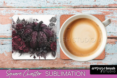 Gothic Coaster Sublimation - Dark Academia Square Coaster Sublimation OrangeBrushStudio 
