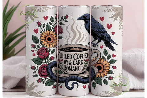 Gothic Coffee Romance 20oz Tumbler Wrap Sublimation PixelChick 