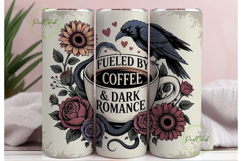 Gothic Coffee Romance 20oz Tumbler Wrap Sublimation PixelChick 