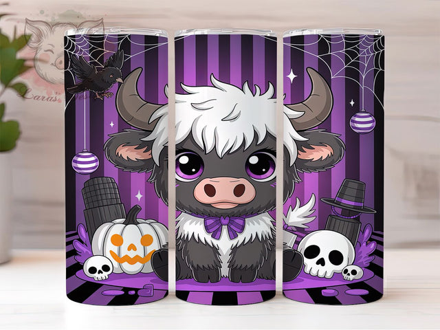 Gothic Cow Halloween Tumbler Wrap, Halloween Wrap Design, 20oz Tumbler Sublimation, Spooky Farm Animal Tumbler, Dark Cow Sublimation, Creepy Cute Halloween Wrap, Gothic Fall Tumbler Sublimation Lara' s Designs 