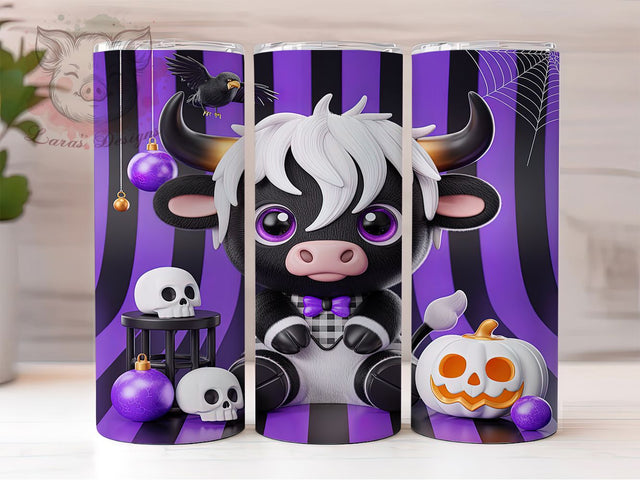 Gothic Cow Halloween Tumbler Wrap, Halloween Wrap Design, 20oz Tumbler Sublimation, Spooky Farm Animal Tumbler, Dark Cow Sublimation, Creepy Cute Halloween Wrap, Gothic Fall Tumbler Sublimation Lara' s Designs 