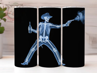 Gothic Cowboy Skull Western Tumbler, Gothic Cowboy Design, Country Skull Art, Western Horror Gift, Skeleton Pattern Cup, Dark Country Style, Rodeo Skull Design Sublimation Lara' s Designs 