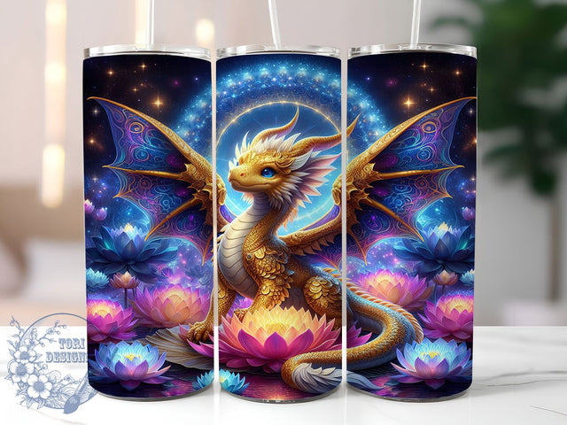Gothic Dark Fantasy Dragon Tumbler, 20oz Skinny Sublimation Tumbler Designs, Dragon Sublimation Tumbler Design, Watercolor Tumbler Png Download Sublimation ToriDesigns 