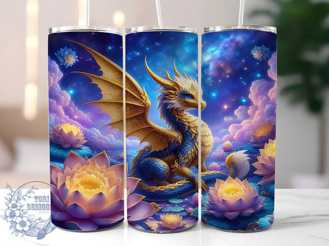 Gothic Dark Fantasy Dragon Tumbler, 20oz Skinny Sublimation Tumbler Designs, Dragon Sublimation Tumbler Design, Watercolor Tumbler Png Download Sublimation ToriDesigns 
