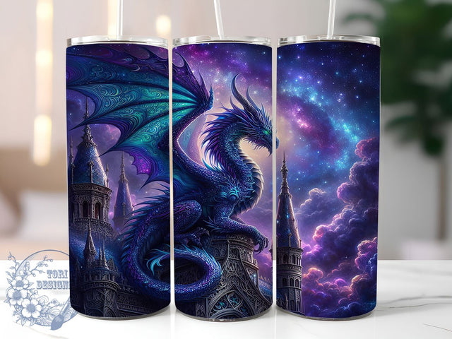 Gothic Dark Fantasy Dragon Tumbler, Dark Dragon Pattern, Gothic Fantasy Design, 20Oz Sublimation Wrap, Medieval Dragon Art, Dark Fantasy Texture, Tumbler Sublimation Sublimation ToriDesigns 