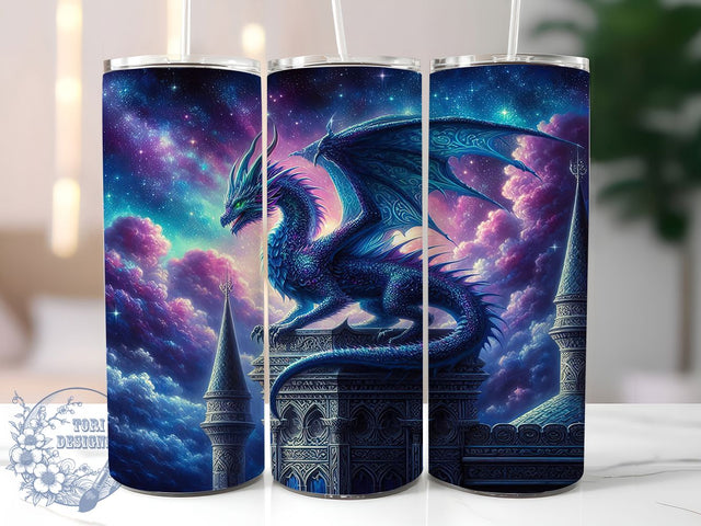 Gothic Dark Fantasy Dragon Tumbler, Dark Dragon Pattern, Gothic Fantasy Design, 20Oz Sublimation Wrap, Medieval Dragon Art, Dark Fantasy Texture, Tumbler Sublimation Sublimation ToriDesigns 