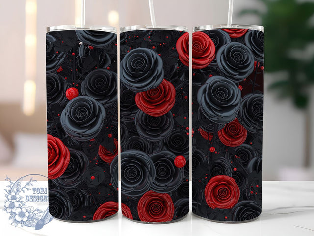 Gothic Dark Rose Floral Tumbler Wrap, Seamless Rose Wrap, 320Oz Tumbler Sublimation, Dark Floral Tumbler Design, Gothic Flower Drinkware, Elegant Rose Pattern Wrap, Victorian Gothic Tumbler Sublimation ToriDesigns 